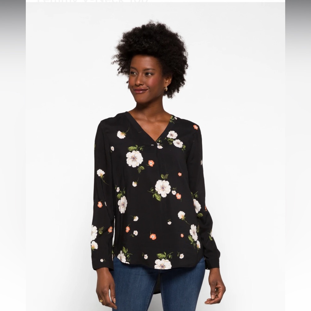 Briana & Em Lemmy V-Neck Top. Women’s Blouse.